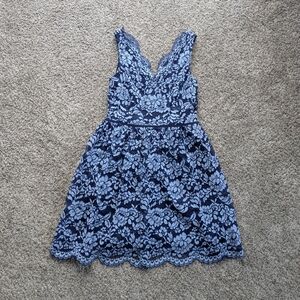 Altar'd State Elegant Blue Lace Dress